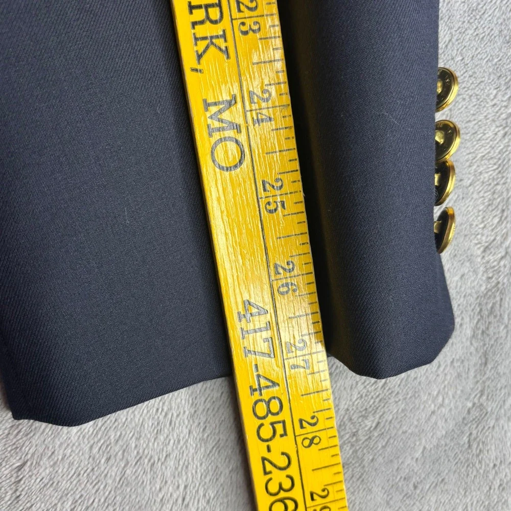 Lauren Ralph Lauren Blazer Mens 50L Navy Blue Gold Crest Button Sport Coat wool